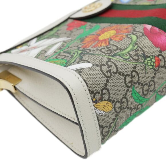 Gucci  Ophidia Web Small GG Floral Canvas Chain Shoulder Bag Off White 503877 - Picture 7 of 13